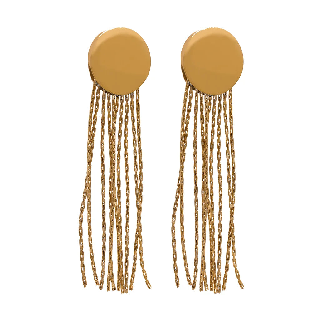 Golden Tassel Dangle Earrings