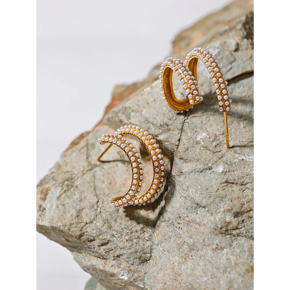 Pearl Hoop Earrings