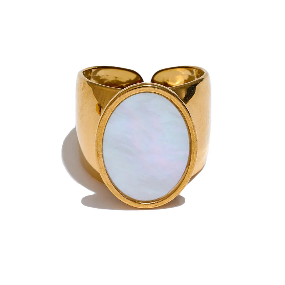 Wide band rings with stones