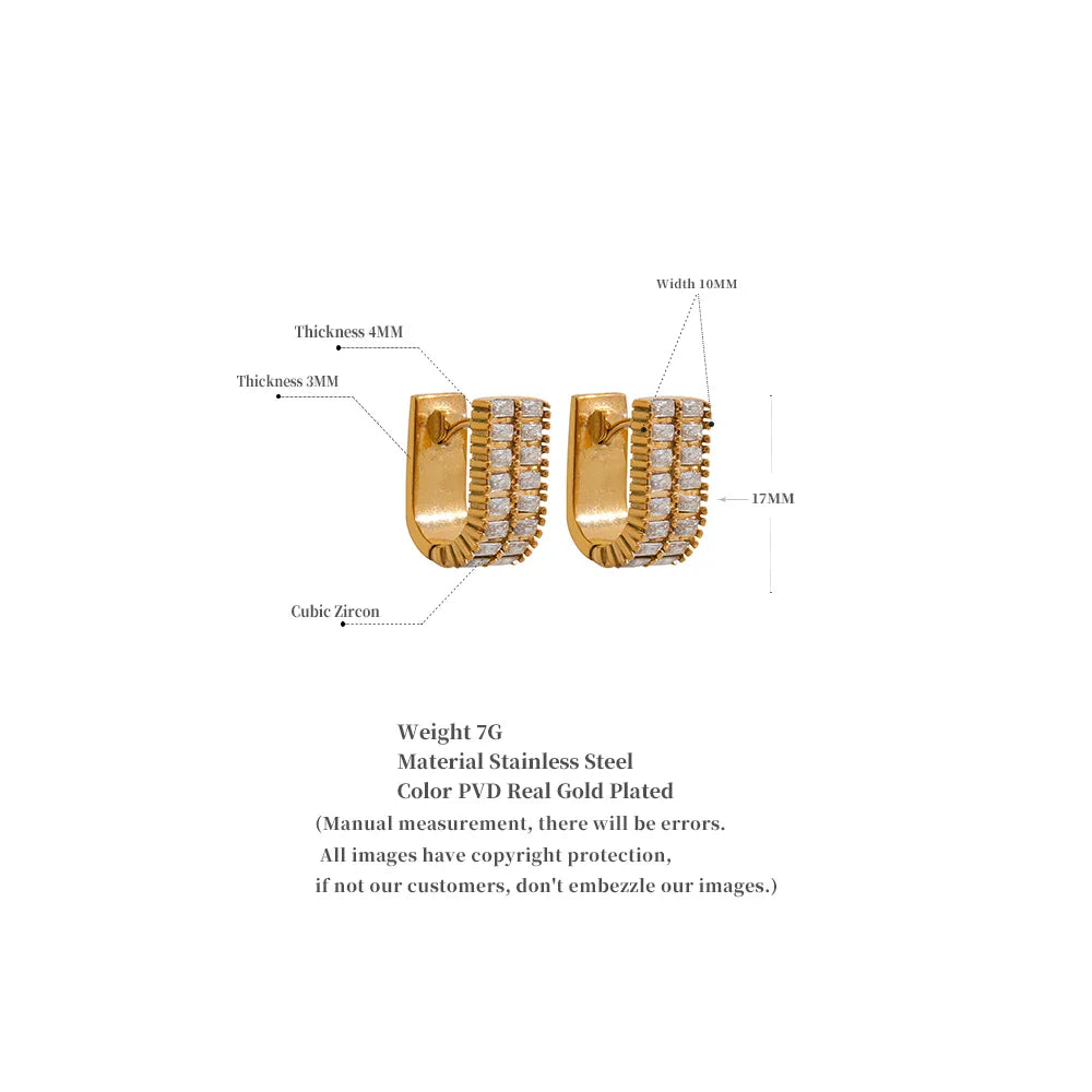Gold U-Shape Hoop Earrings