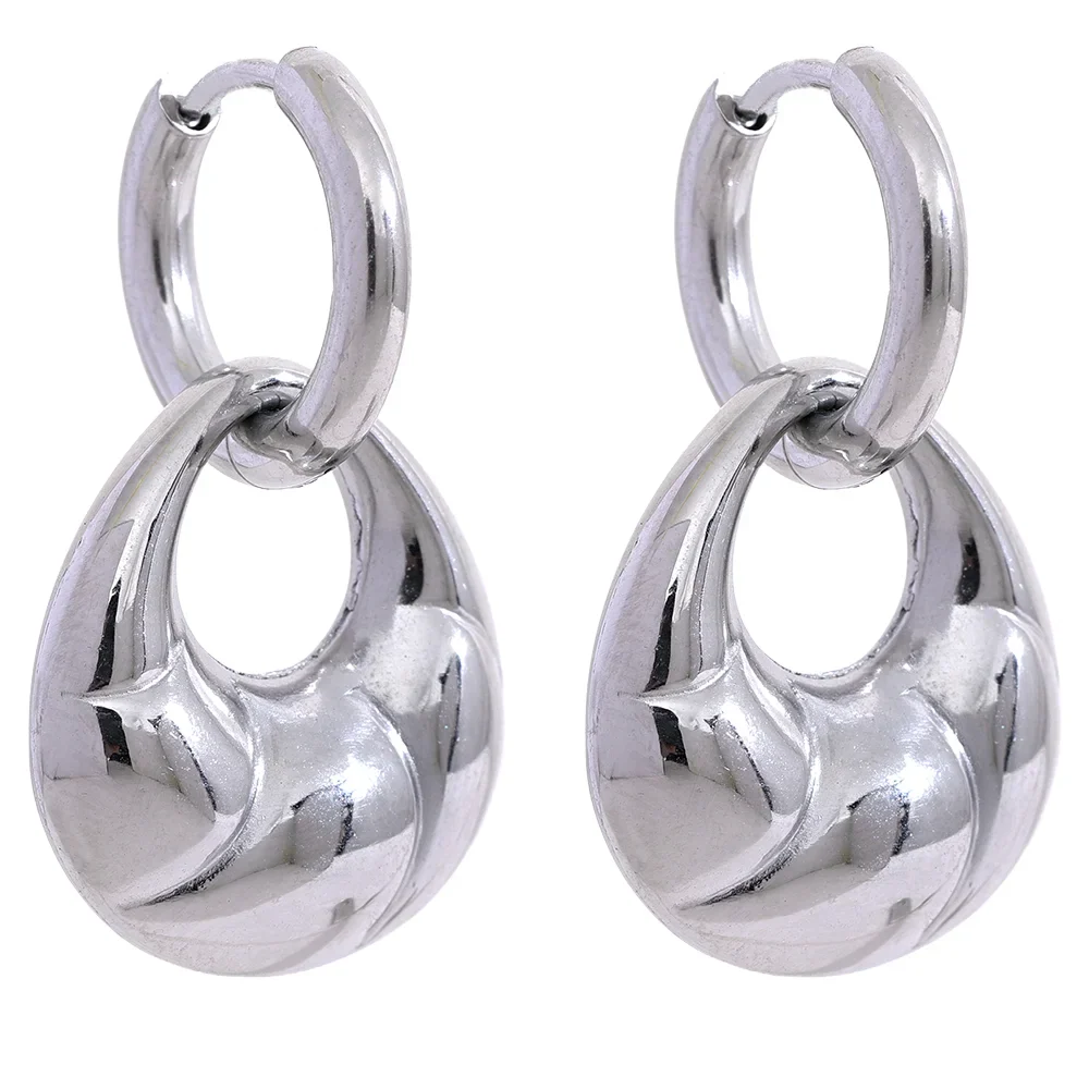 Croissant Drop Hoop Earrings