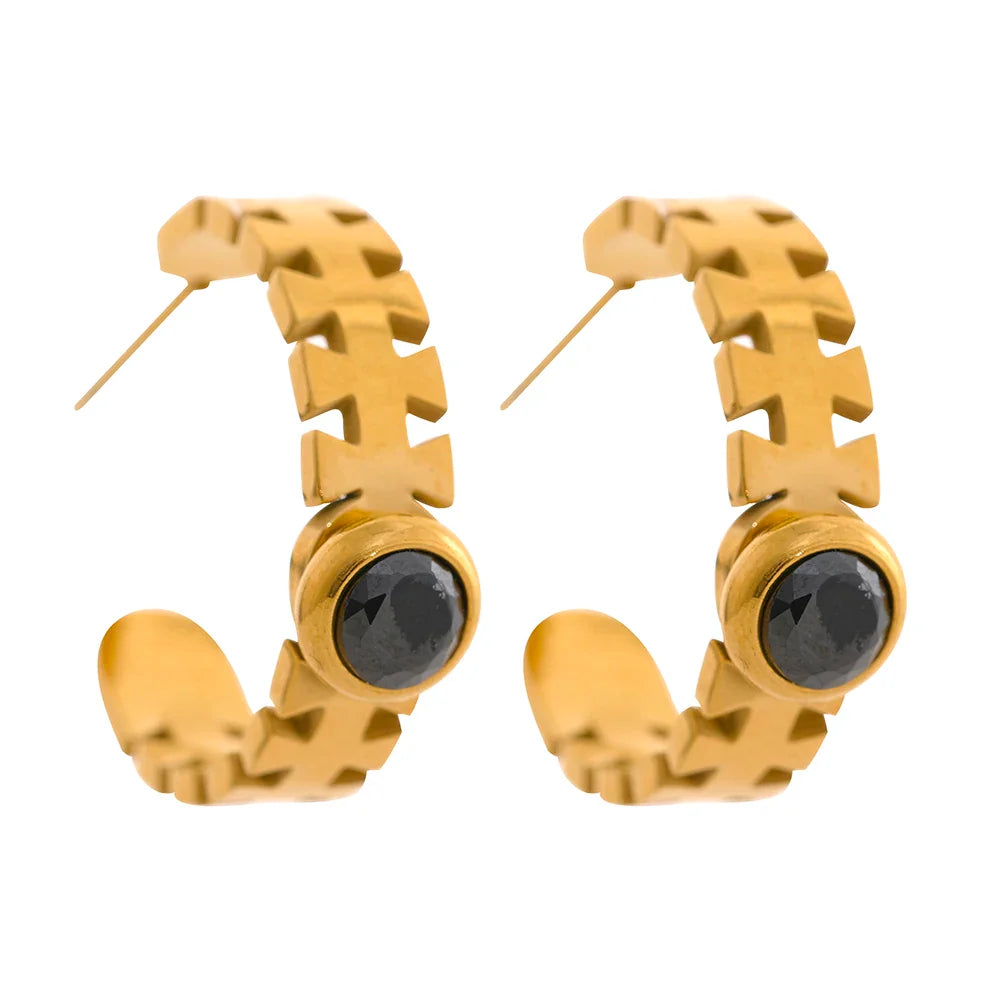 Geometric C-Shaped Earrings