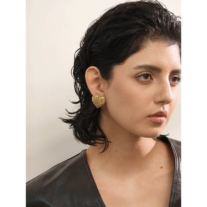 Heart shaped stud earrings