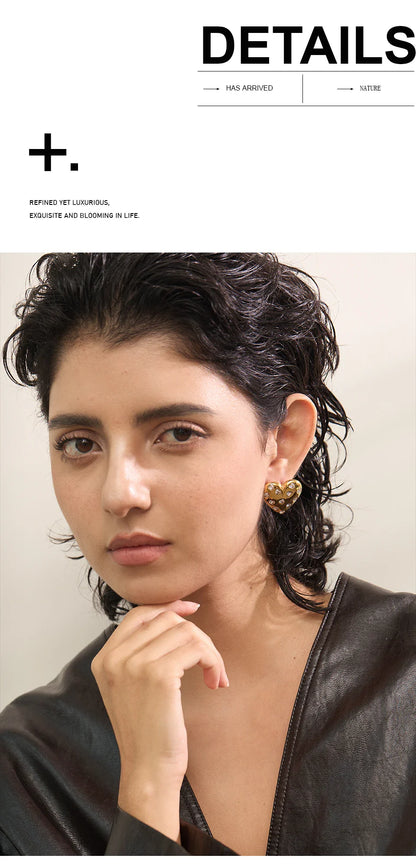 Heart shaped stud earrings