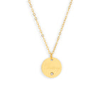 Custom/Personalized Round Pendant Necklace w/ Gemstone