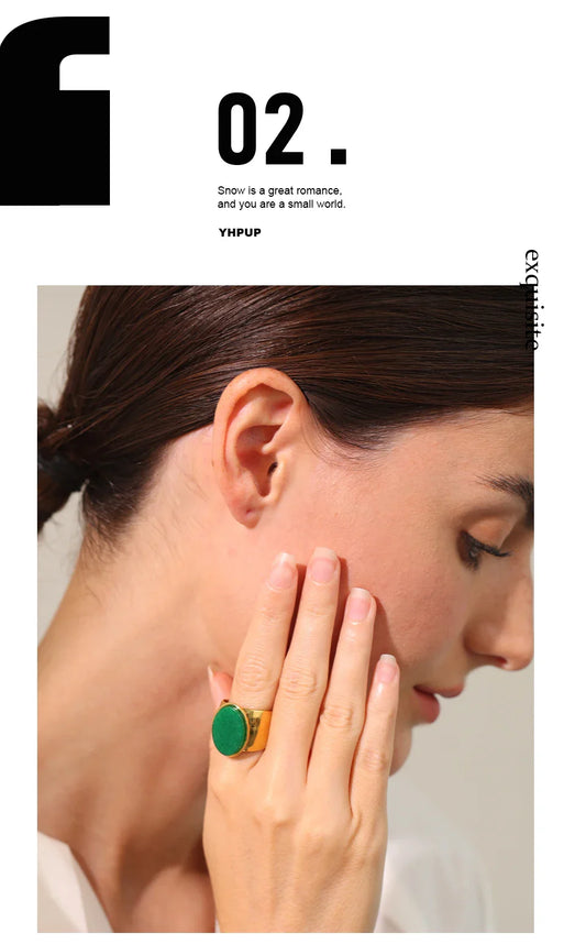 Wide band rings with stones