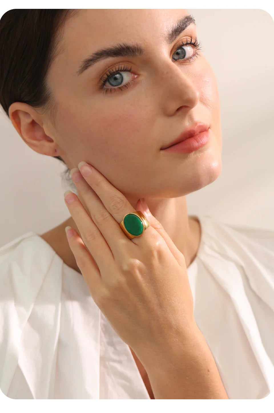 Wide band rings with stones