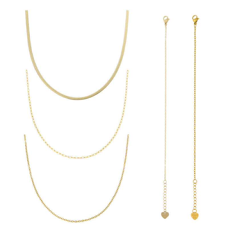 Fine Lines Bundle: 5 Piece Necklace and Bracelet Bundle