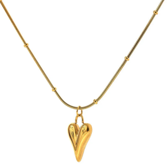 Heart Pendant Choker Necklace