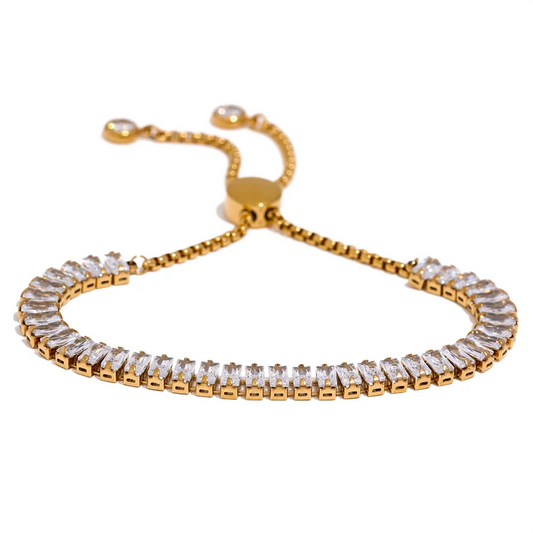 Gold CZ Tennis Bracelet