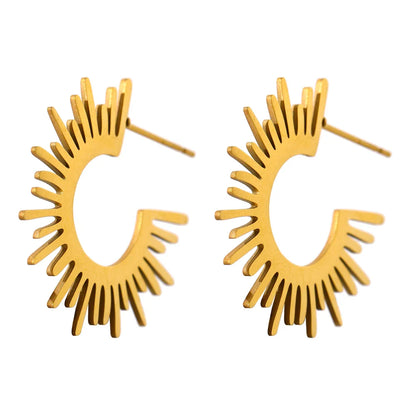 Geometric Gold Stud Earrings