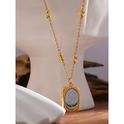 Floral Square Pendant Necklace