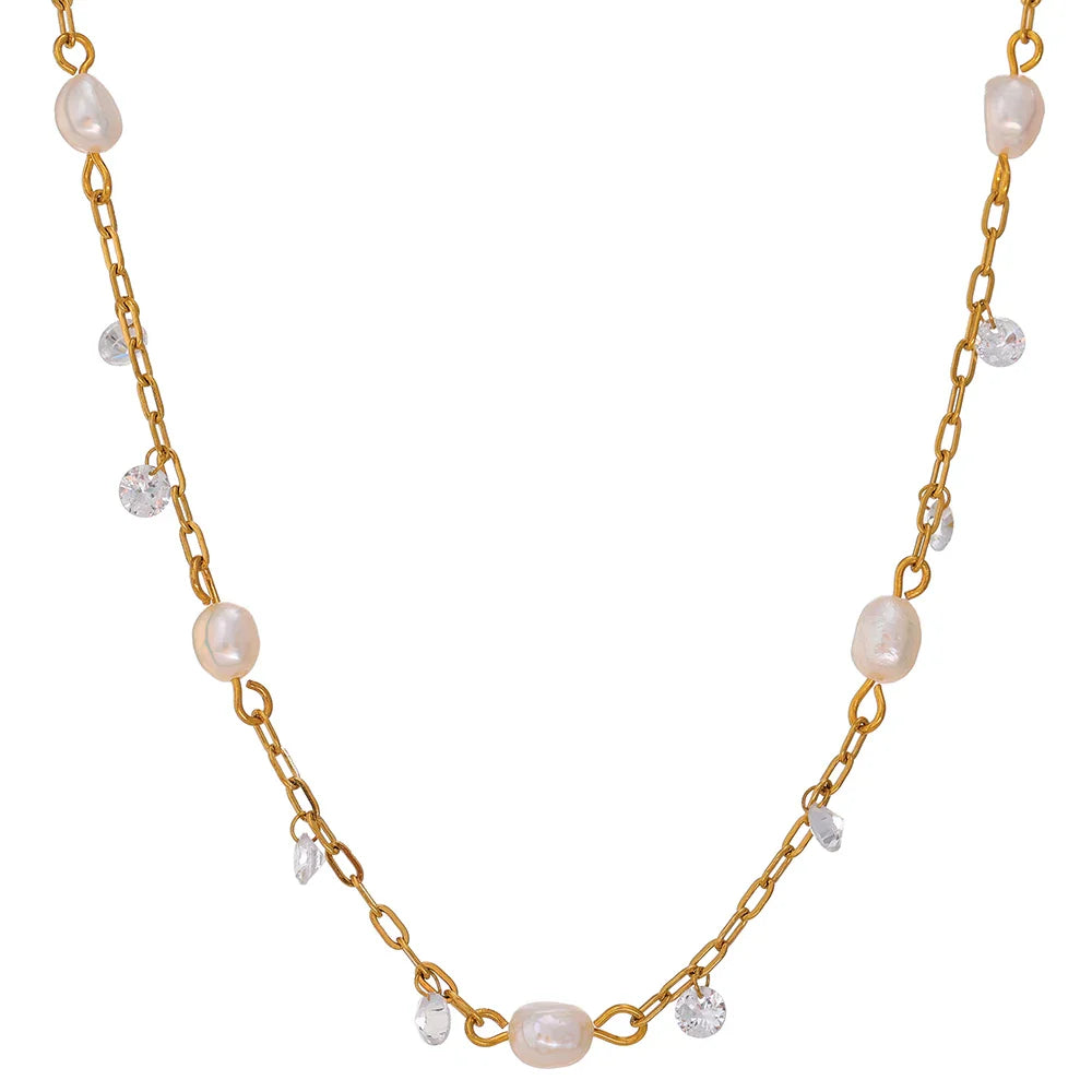 Pearl & Zircon Necklace