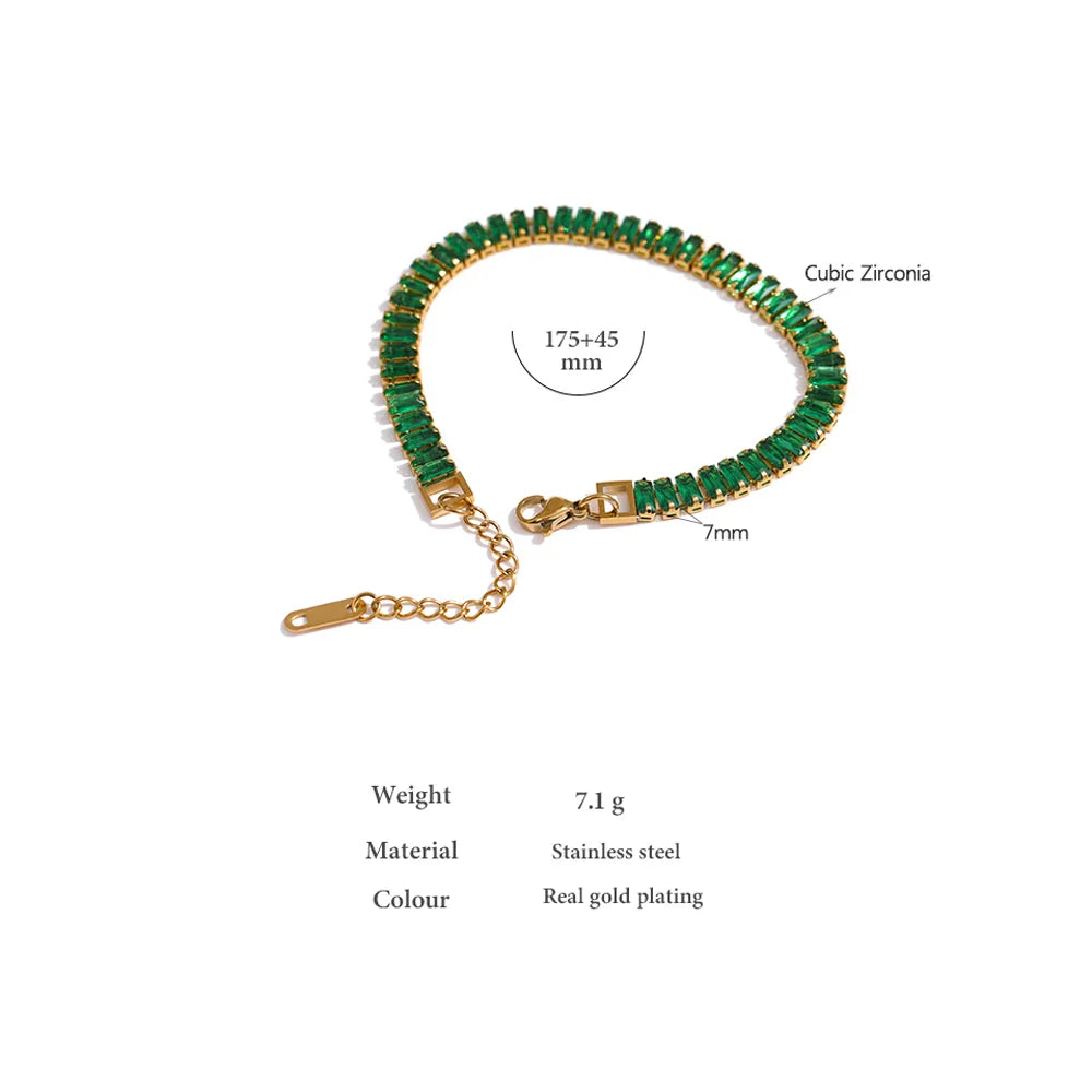 14k Gold Cubic Zirconia Tennis Bracelet