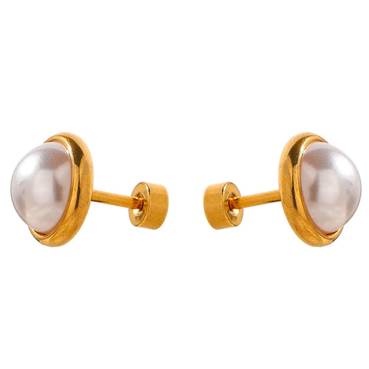 Imitation Pearl Screw-Back Studs