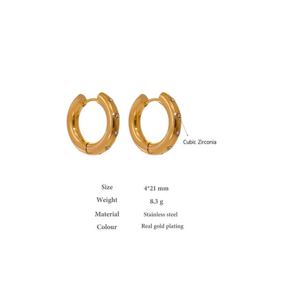 Star CZ Hoop Earrings