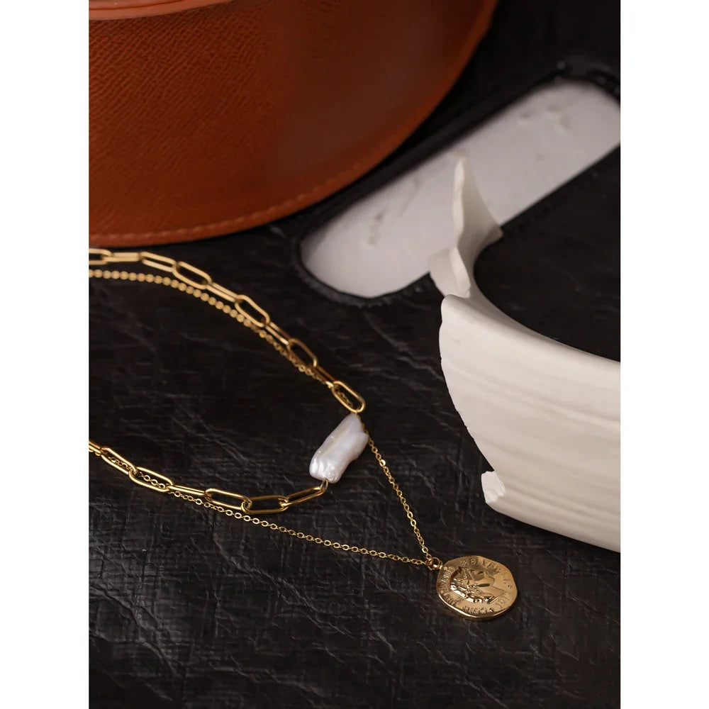 Gold Coin Pendant Necklace