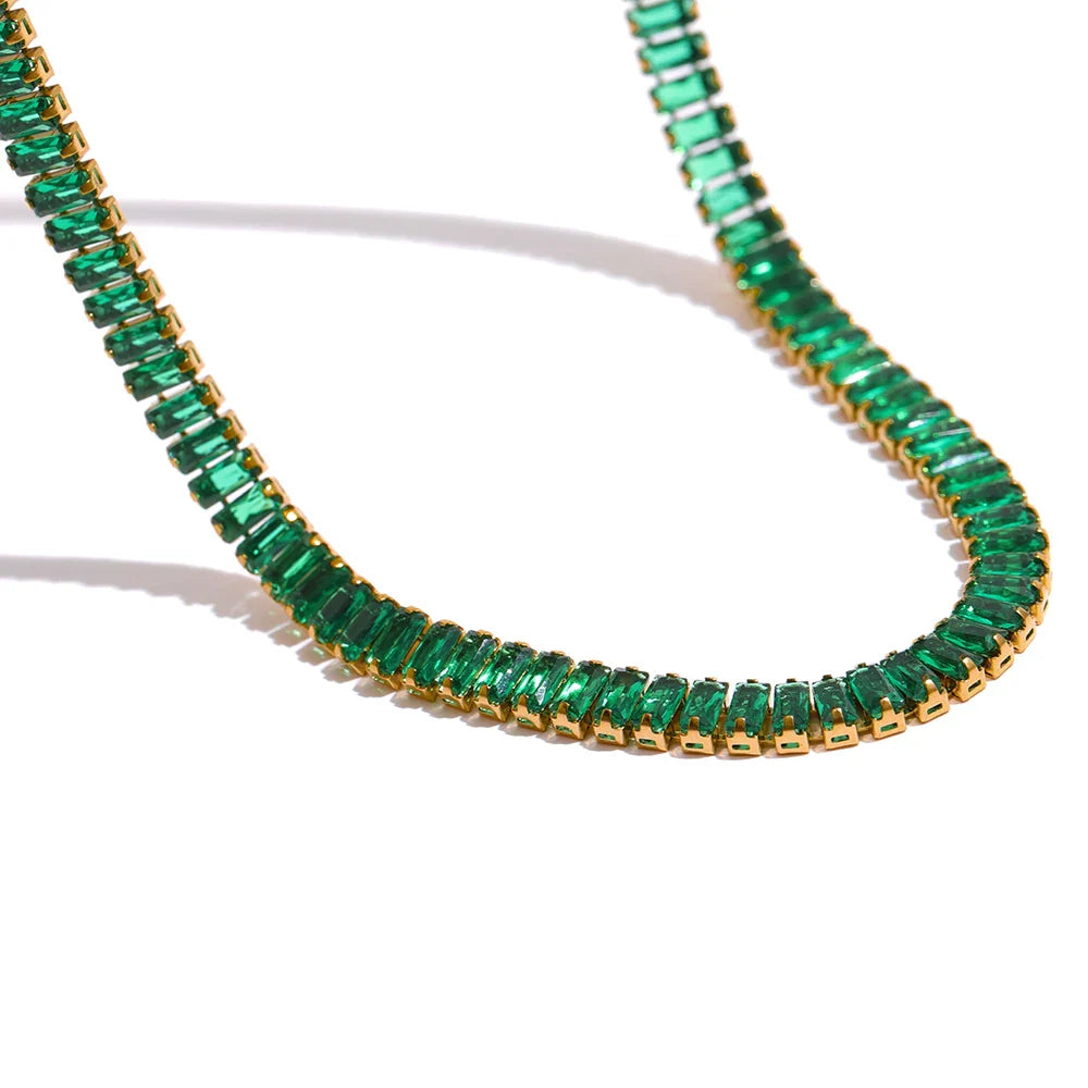 Colorful CZ Chain Necklace