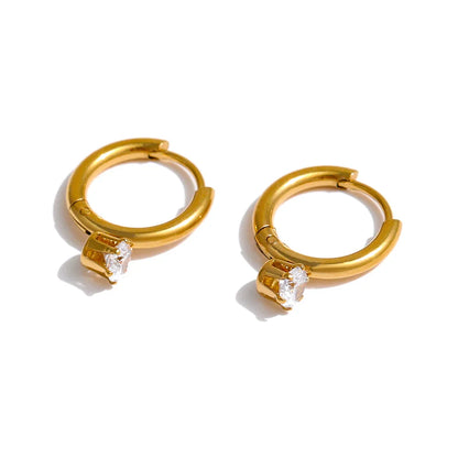 Minimalist Zircon Hoop Earrings