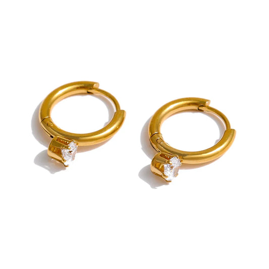 Minimalist Zircon Hoop Earrings