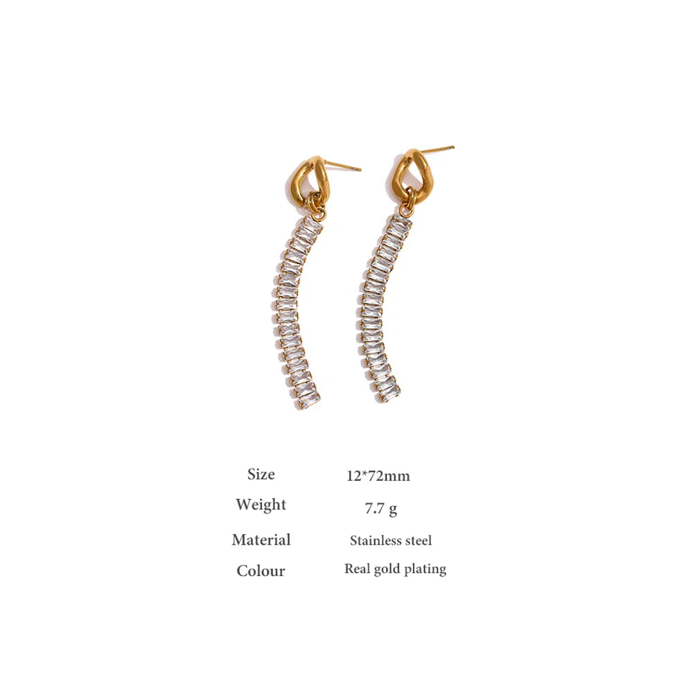 CZ gold earrings