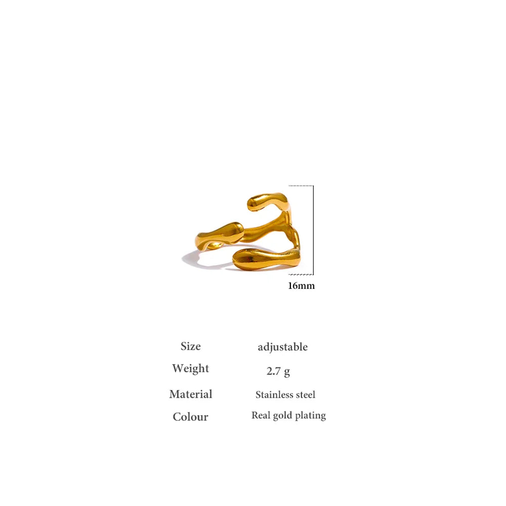 Metalic 18 K PVD Plated Ring