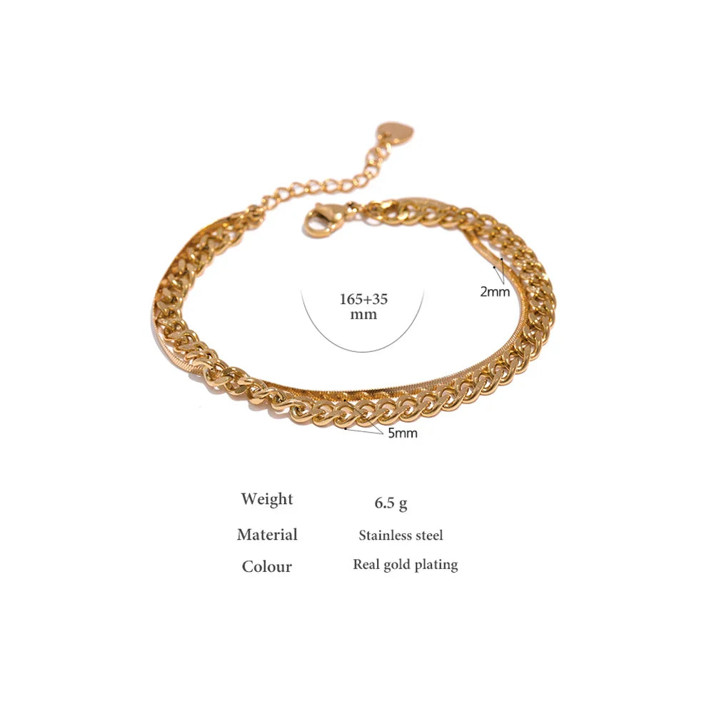 Stylish Double Layer Chain Bracelet