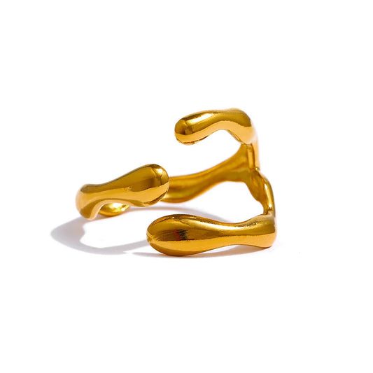 Metalic 18 K PVD Plated Ring