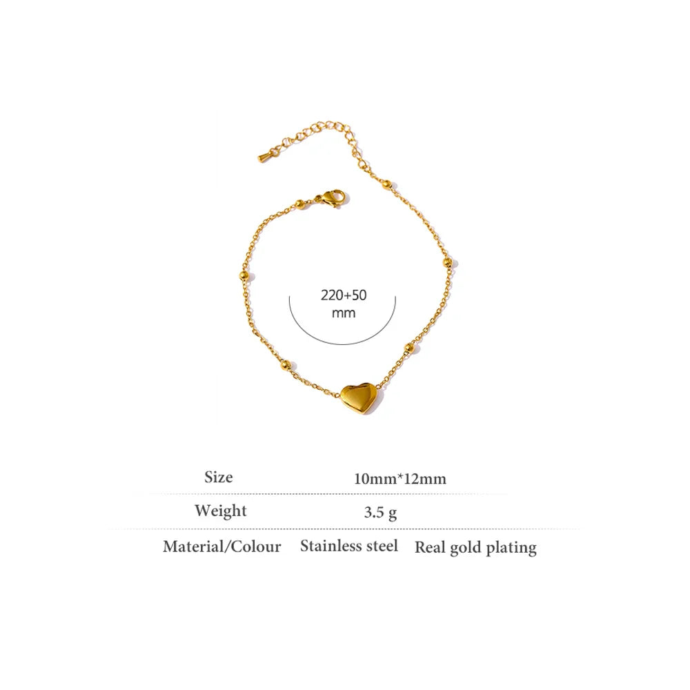 Gold Heart Anklet