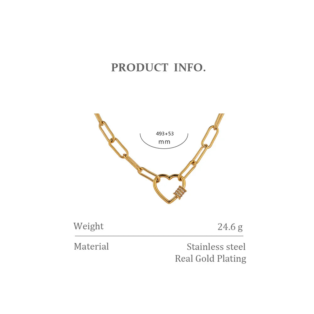 Heart Pendant Necklace Gold