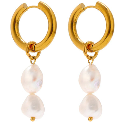 Natural Stone Hoop Earrings