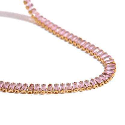 Colorful CZ Chain Necklace