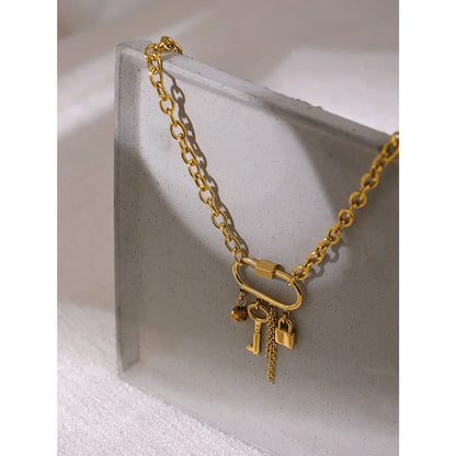Key and Lock Pendant Necklace