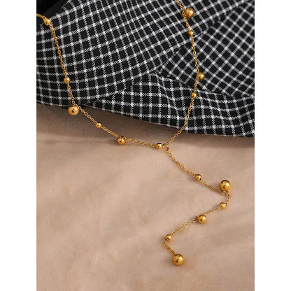 Elegant Gold Bead Pendant Necklace