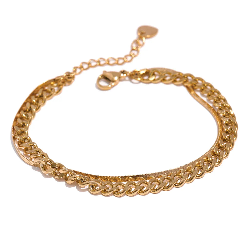 Stylish Double Layer Chain Bracelet
