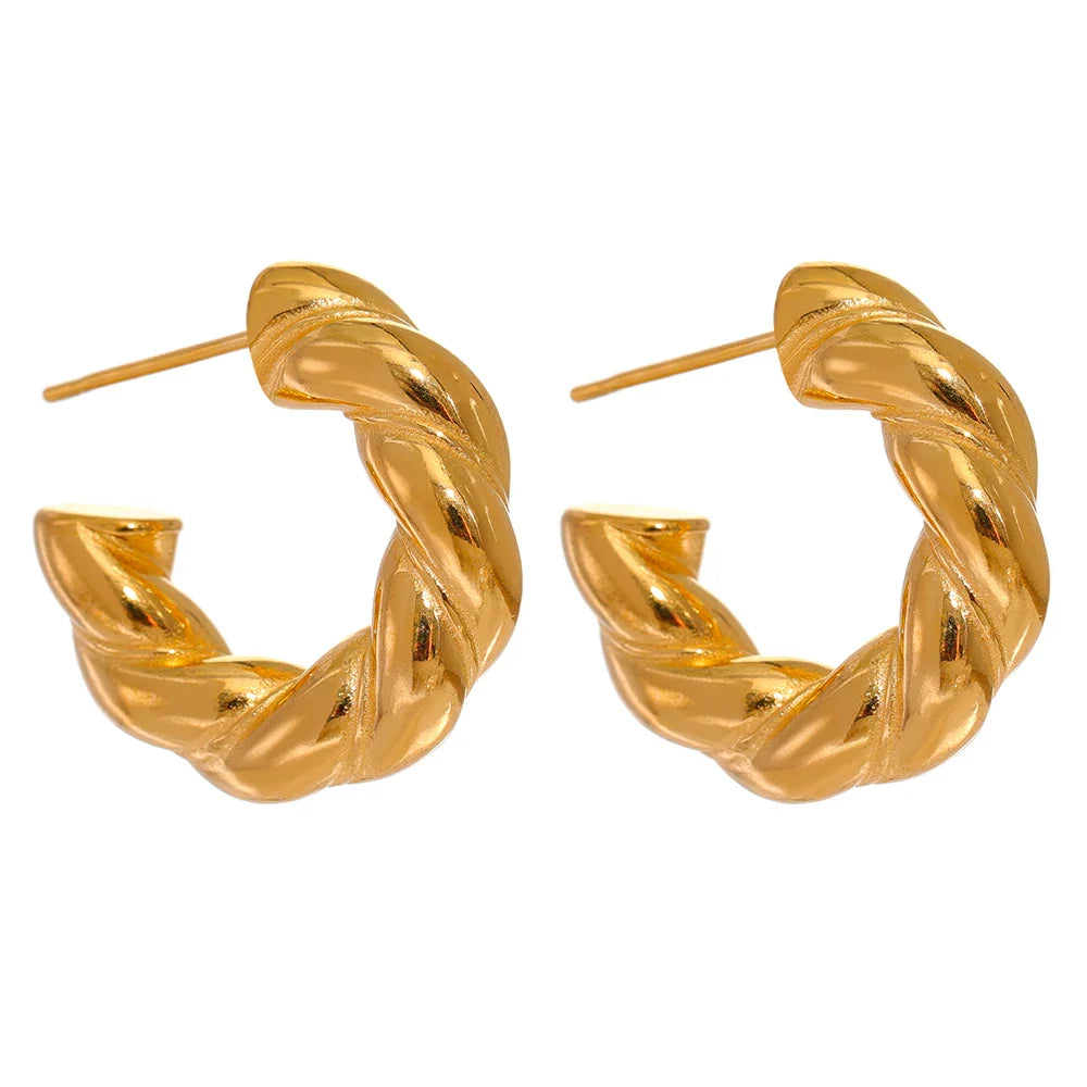 Twisted Geometric Chunky Stud Earrings