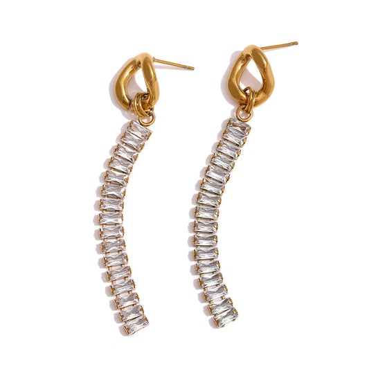 CZ gold earrings