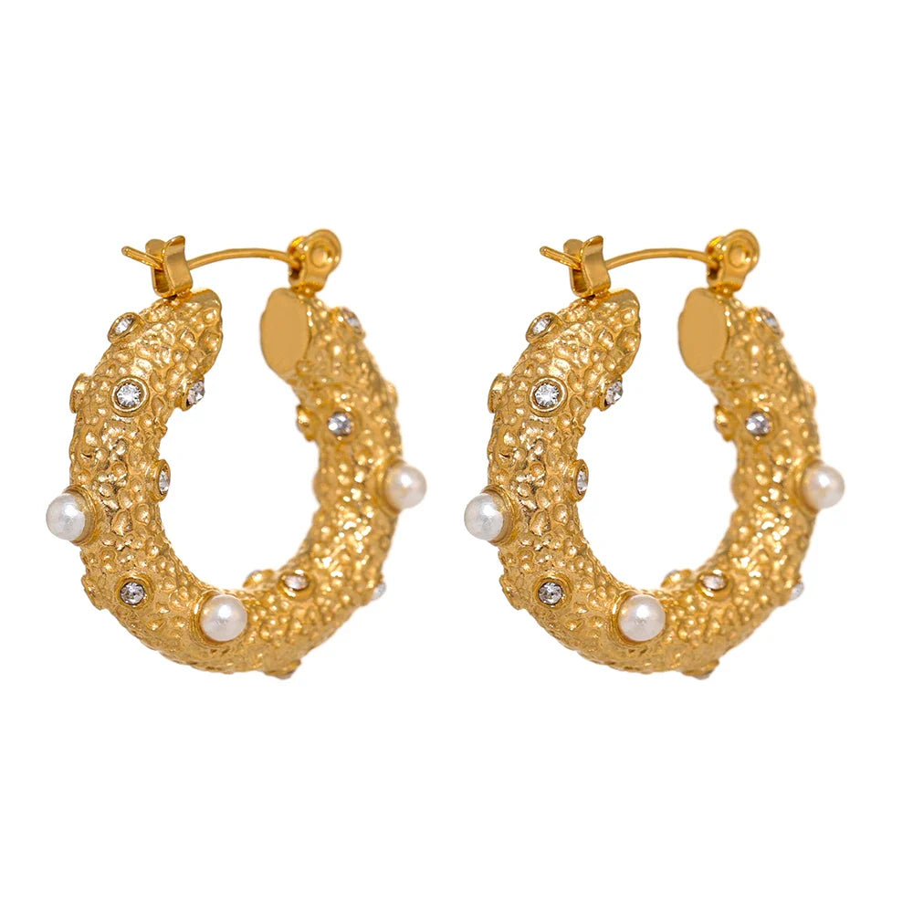 Golden Round Hoop Earrings
