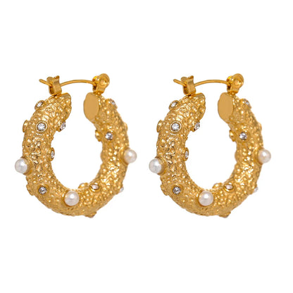 Golden Round Hoop Earrings