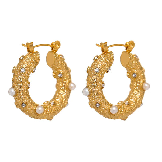 Golden Round Hoop Earrings