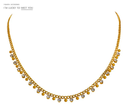 Shiny Cubic Zirconia Chain Necklace