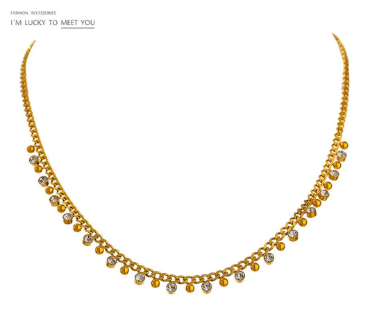 Shiny Cubic Zirconia Chain Necklace