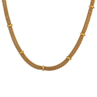 18 K PVD Plated Necklace Bracelet Set