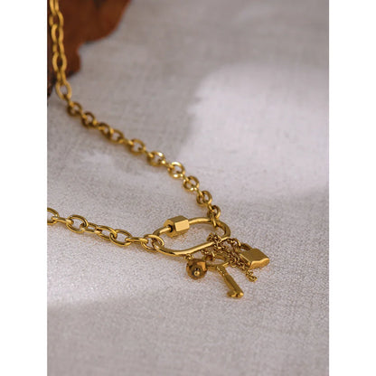 Key and Lock Pendant Necklace