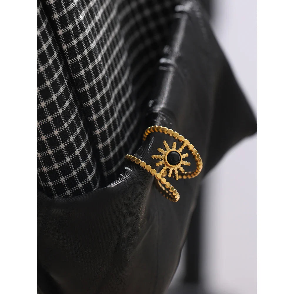Gold Ring With Black Stone
