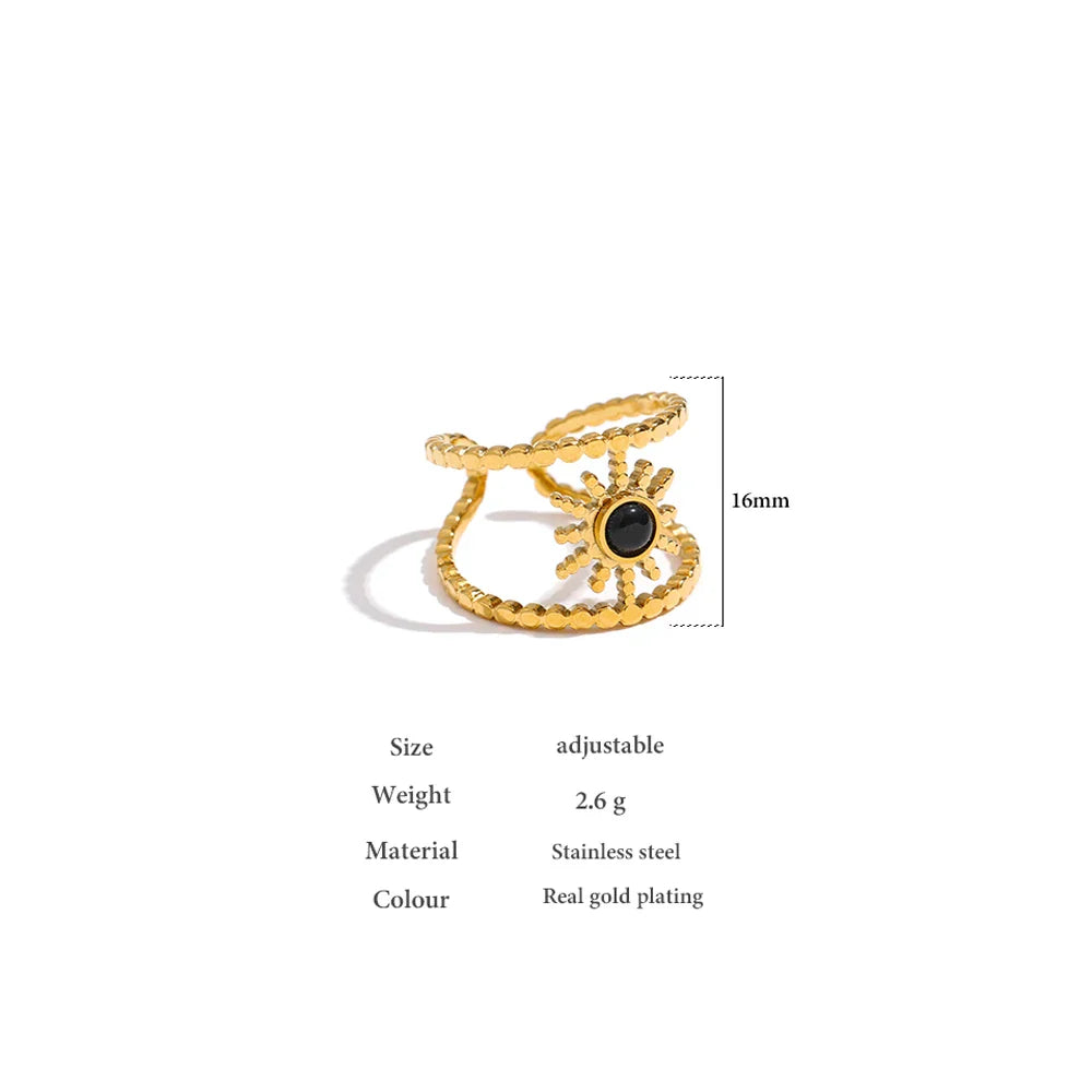 Gold Ring With Black Stone