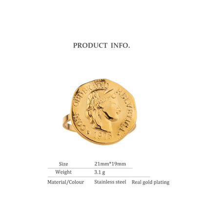 Statement Face Portrait Pattern Ring