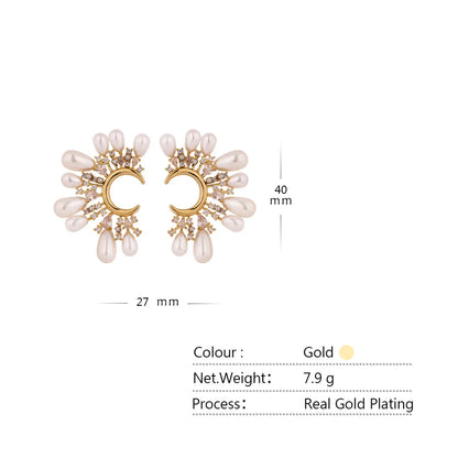 Korean Pearl Flower Studs