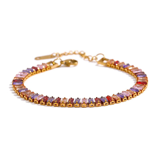14k Gold Cubic Zirconia Tennis Bracelet