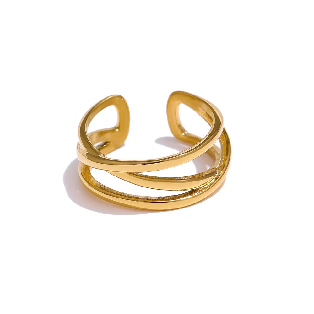 Minimalist Metal Golden Opening Ring